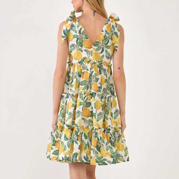 English Factory Women's Lemon Print Dress Medium - Picture 3 of 7